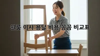 원룸 이사, 용달 비용 꼼꼼 비교표!